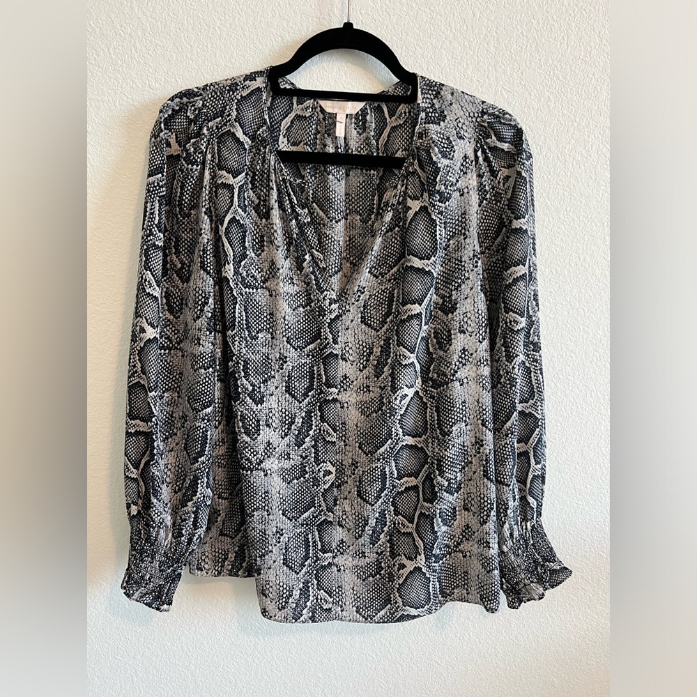 Rebecca Taylor Snake Print Silk Blouse Size 6